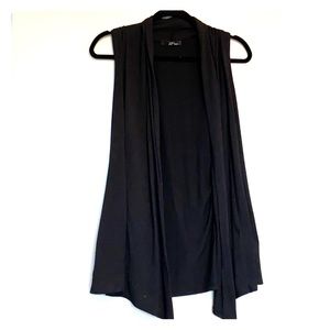 Black B’leev Polyblend Open Duster Vest